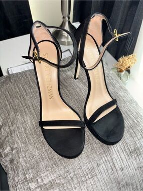 Stuart Weitzman Black Disco Suede Platform Size 38